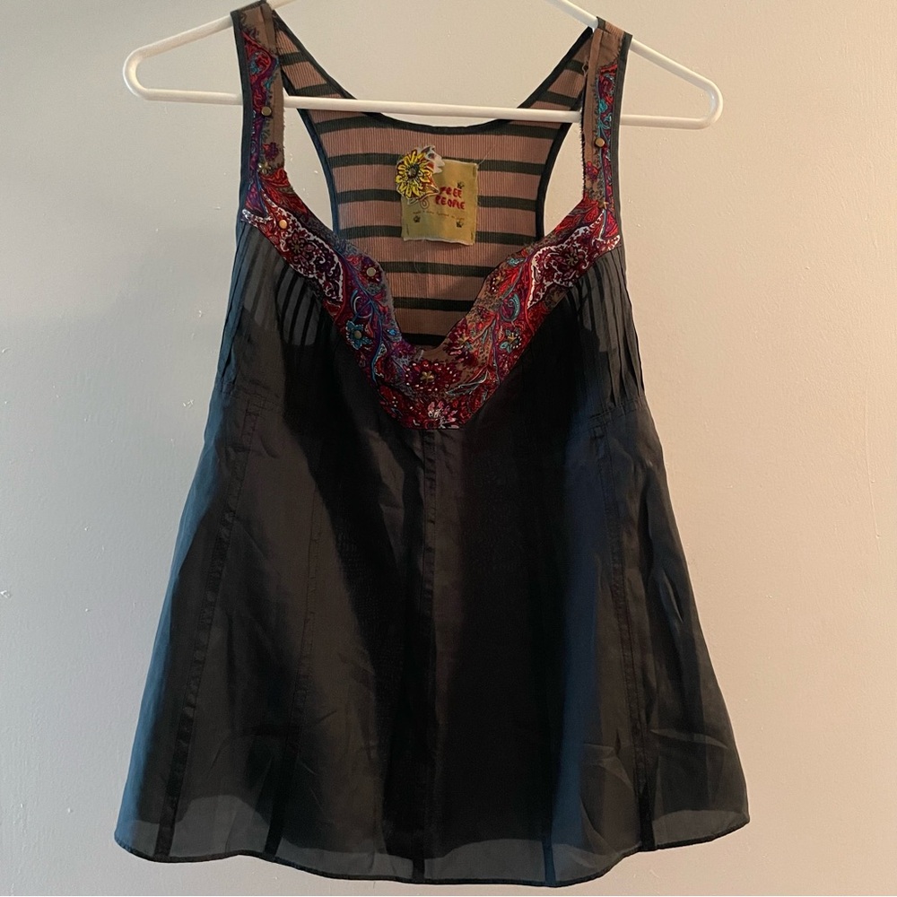 Free people Silk racer back tank top. size 0